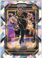2023 PANINI WNBA PRIZM SILVER CRACKED ICE PRIZM #142 Zia Cooke - Los Angeles