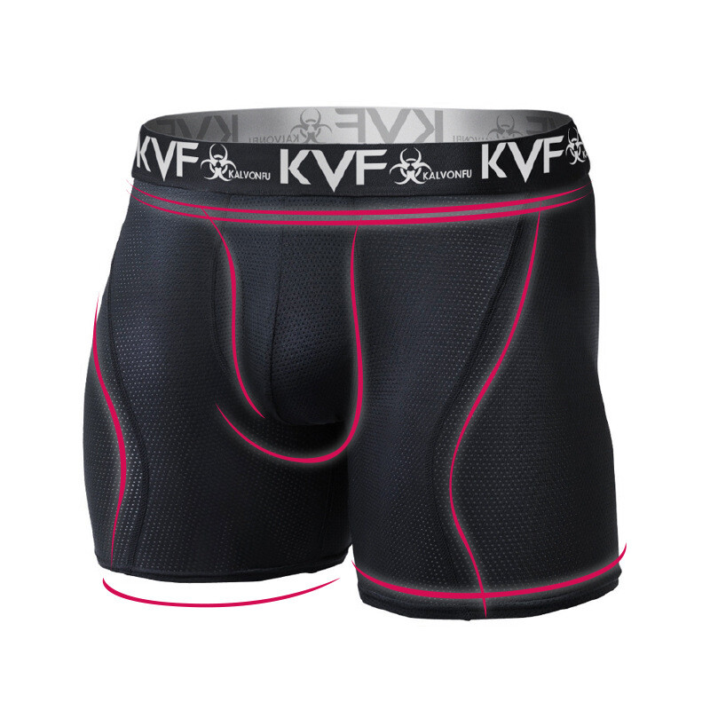 Men Long Underwear Sport Running Shorts Breathable U Pouch Open Front  Panties