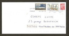 Lettre FRANCE timbres N°1283* (de 1961) + 1573* (de 1968) + 4507 (hors-période*)