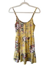 Streetwear Society Yellow Floral Sundress Size S Cottagecore Boho Y2K Summer