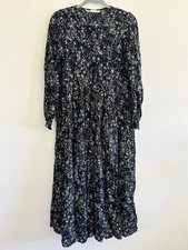 ZARA Black White Floral Print Dress - S