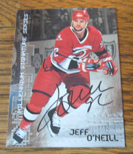 Jeff O'Neill 1999-00 BAP Millennium Signature Series #51 AUTOGRAPH hockey card $