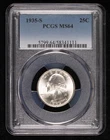 1935 S Quarter Dollars Silver Coinage PCGS MS-64