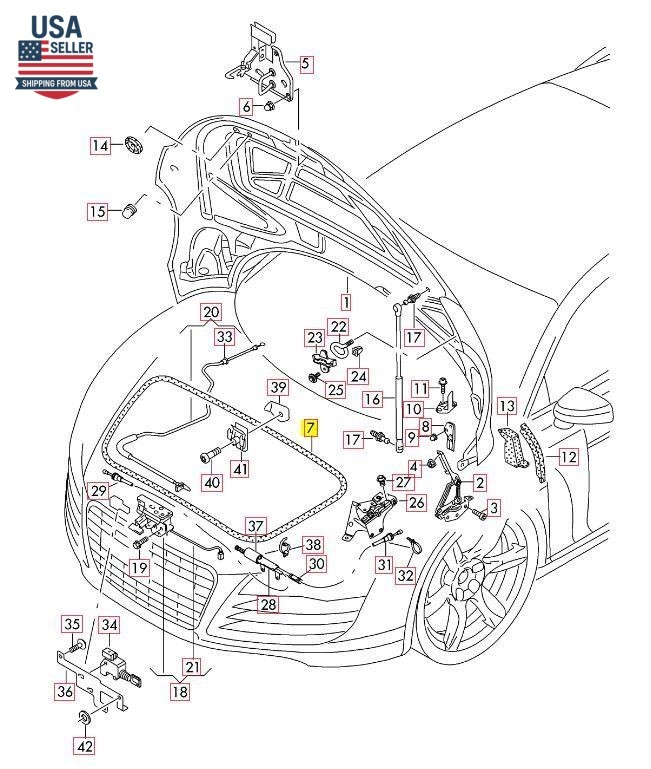 AUDI R8 (2007-2015) Front Frunk Bonnet Lid Seal Genuine 420823731A