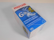 Maxell T-120 Standard Grade Video Cassette VHS Blank Tape 6 Hours. Lot of 4