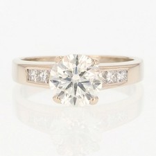 2.33ctw Round Cut Diamond w/ Accents Engagement Ring 14k White Gold Size 7.5