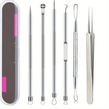 6x Blackhead Remover Tool Kit Spot Acne Pimple Comedone Extractor Popper Comedon