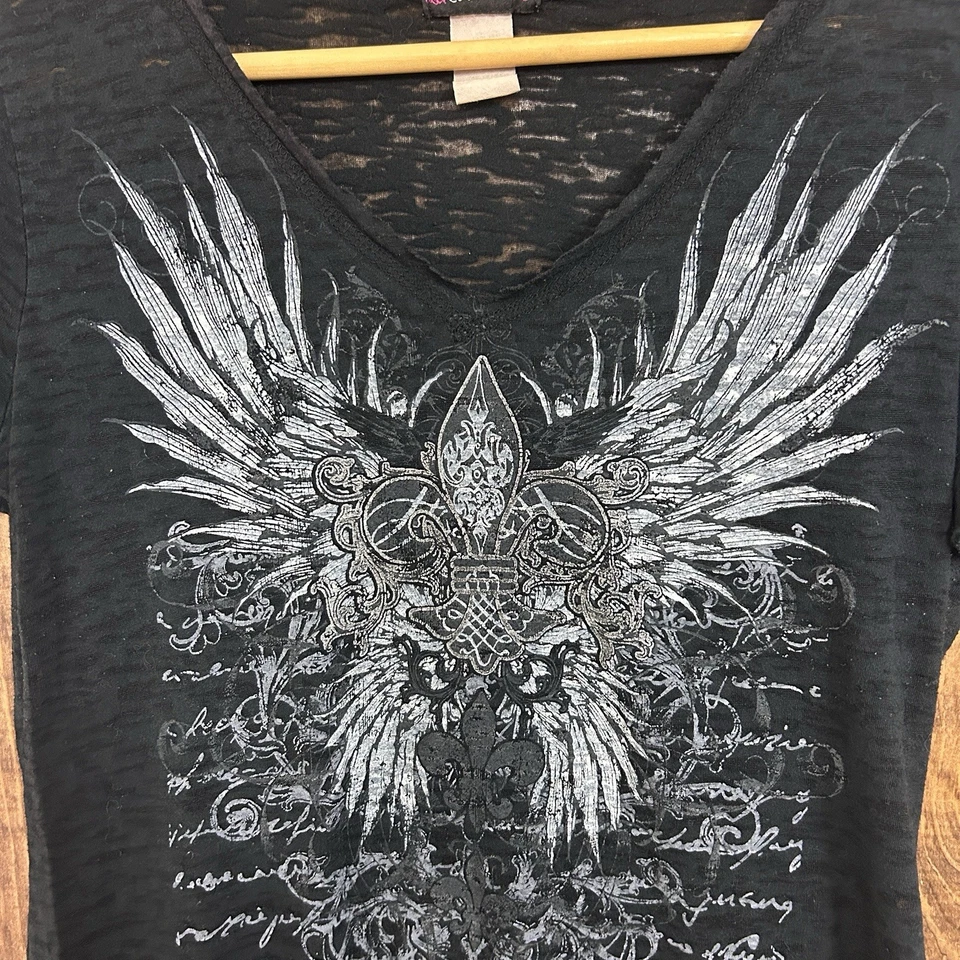 Top Cocomo para mujer M Y2K estrás gótico grunge bruja artística alas eclécticas retro Foto 4 de 4