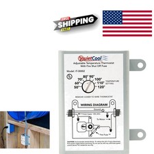 Adjustable Metal Attic Fan Thermostat with Fire Safety Shut Off for Ventilation
