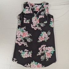NEW YORK & COMPANY Women's Dress Sleeveless Medium Black Floral