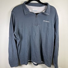 Columbia Blue/Grey Omni-Wick Pullover Quarter Zip Sz L
