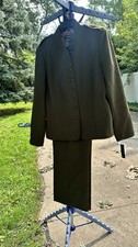 NWT John Meyer JOHNMC Vintage Women Olive Green 2 Piece Pant Suit Blazer Size 14