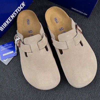 Birkenstock Boston Taupe Suede Leather Women's and Men's shoes Select Size
