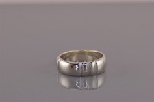 Sterling Silver 6mm Notched Band Ring 925 Sz: 7