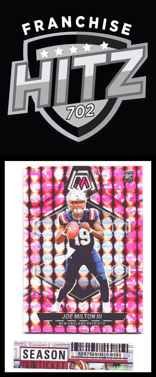 2024 Panini Mosaic Mosaic Camo Pink #397 Joe Milton III
