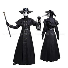 Medieval Hooded Robe Plague Doctor Costume Halloween Cosplay Steampunk Cloak