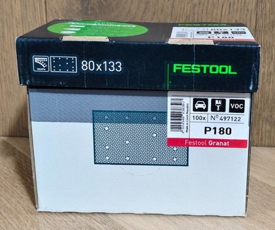Festool 497120 80x133 Granat P120 Sheet Abrasives, 100 Pack