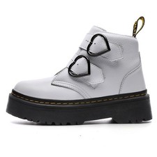 Womens Ankle Boots Thick Sole British Style Punk Heart Buckle Combat Boots Size