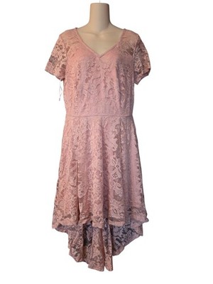 MUA Dress Womens Xl Pretty Elegant Lacey Short Sleeve Pink