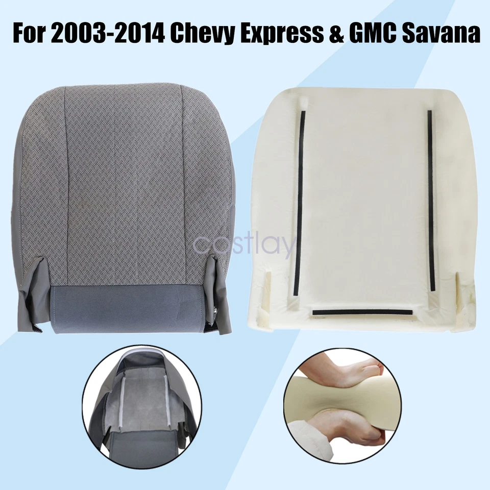 Driver Bottom Seat Cover & Foam Cushion For 2003-2014 Chevy Express & GMC Van - Image 3 of 4