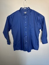 Joseph  Feiss Dress Shirt Mens 17.5 32/33 Blue 80s Ply Perfect Twill NWT