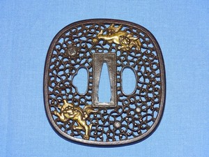 Japanese Samurai Sword Guard TSUBA, Iron Large Namban (#12)