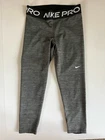 Nike Pro Gray Black Training Athletic Cropped Leggings Women's Size Med Dri-Fit