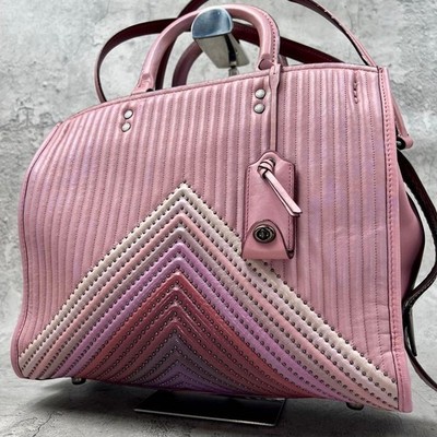 COACH Super rare  Rogue handbag 2way shoulder studs pink from Japan