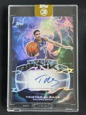 Tristan Da Silva 2025-26 Topps Three 3 Thunder Dunks Silver Auto /49 #TD-TD