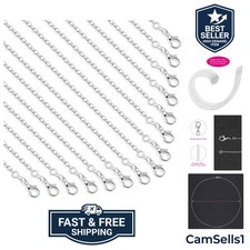 30 Pack Jewelry Making Chains Necklace Chain Bulk Silver Plated Necklace Chai...