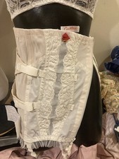OTC Side Hook Zipper support girdle boned front  back vintage 26 garters 1617-