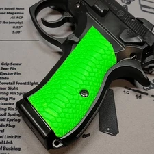 CZ-75 Compact Pointed Grips Snake Skin Texture Predator Blood Neon Green