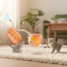 Dynamic Cat Toy Ball for Indoor Play with Motion Activation and Remote Control