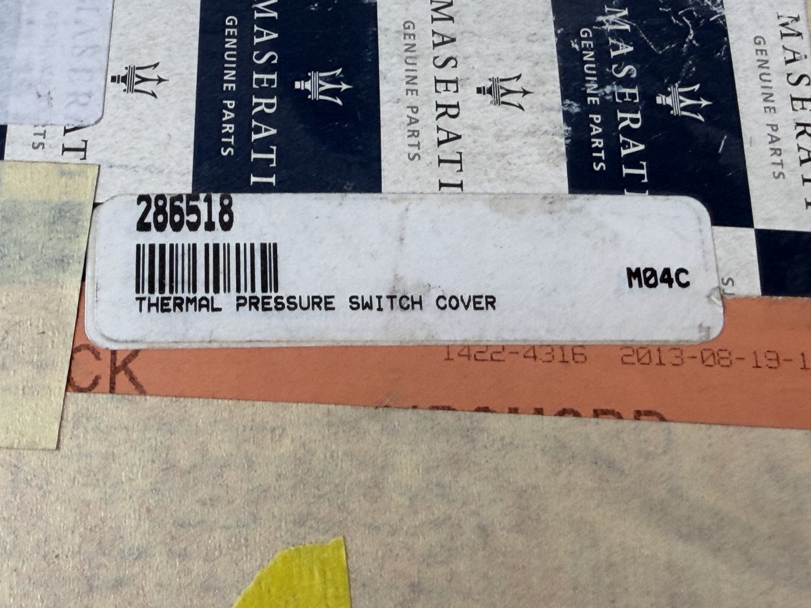 New! Never Used! Maserati Quattroporte Thermal Pressure Switch Cover 286518