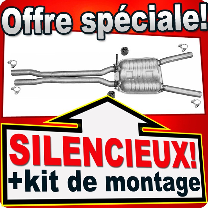 Silencieux intermédiaire Audi A6 S6 C5 Quattro forme originale contre les bruits de rouille