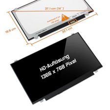 14,0" LED Display glossy passend für AUO G140XTN01.0 WXGA HD 1366x768