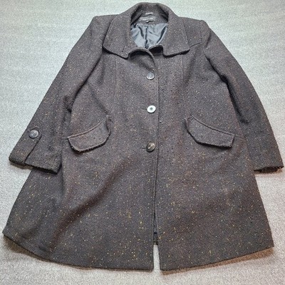 Jones New York Women Tweed Blazer Jacket Brown Multi Color Size 16W
