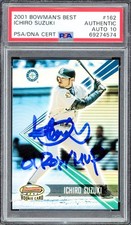 Ichiro Suzuki Signed 2001 Bowman's Best RC 162 01 ROY/MVP #2671/2999 PSA/DNA