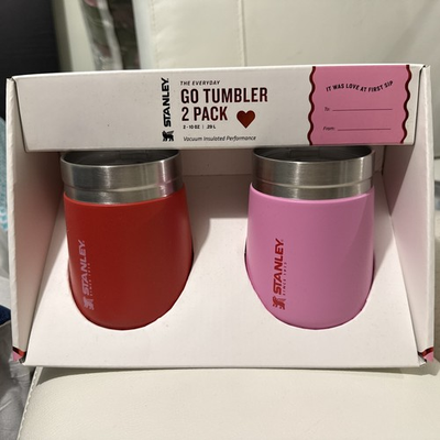 #ad Stanley 2pk 10 oz Stainless Steel Everyday Go Tumblers Red amp; Pink Valentines $38.99