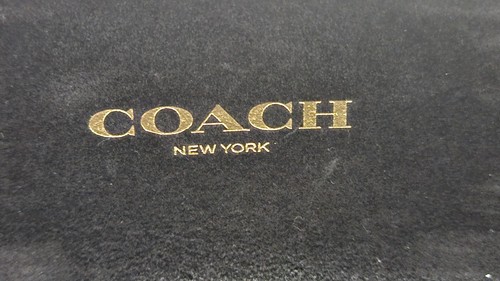 Coach New York Eye Glass Case Black Hard Leather Clamshell Eyeglass Sun Glasses - Picture 3 of 5