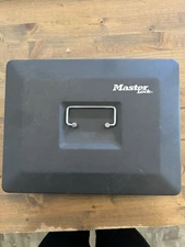 Security Master Lock Metal Steel Cash Box Money Safe Locking Personal with Tray.