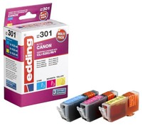 Edding EDD-301 Cyan, Magenta, Gelb Druckerpatronen Kompatibel Zu Canon CLI-526 C