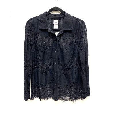 Cabi St. Regis Blouse Black Sheer Lace Button Shirt Grunge Gothic Witchycore S