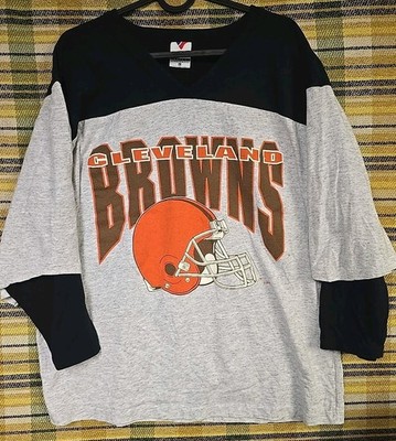 Vtg Artex Sportswear Cleveland Browns Shirt NFL Football 3/4 Sleeve, Size Large