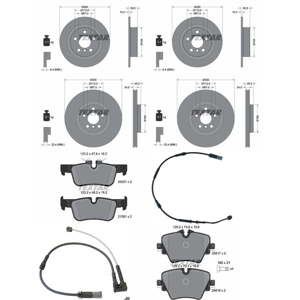 Textar Bremsscheiben + BelÄGe Vorne + Hinten Passend FüR Mini F60 Countryman-image