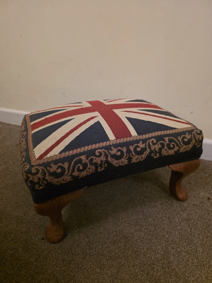 Hermoso tapiz tejido Union Jack reposapiés vintage a medida Reino Unido Foto 2 de 4