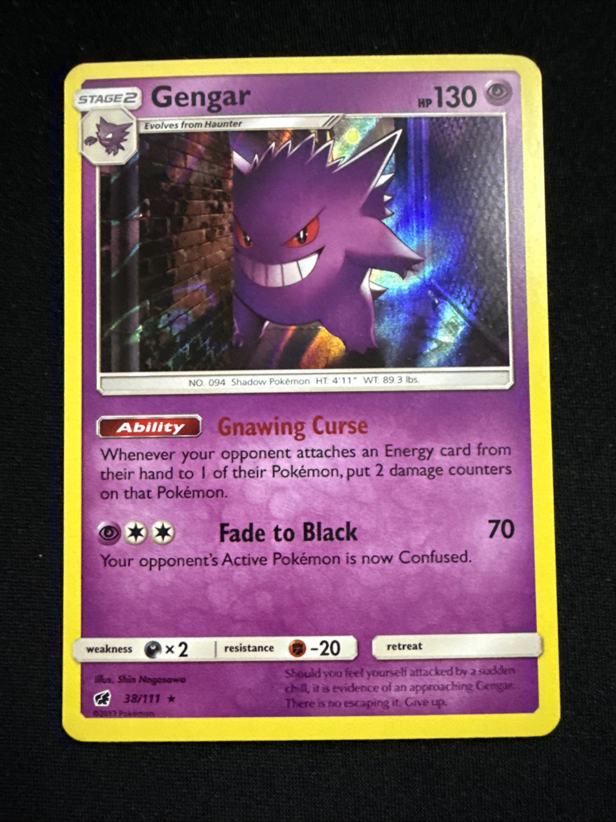 Gengar #38/111 - Pokémon TCG - Crimson Invasion - Holo Rare - NM