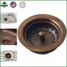 4.5 Inch Brass Sink Strainer with Antique Copper Finish  Easy Installation