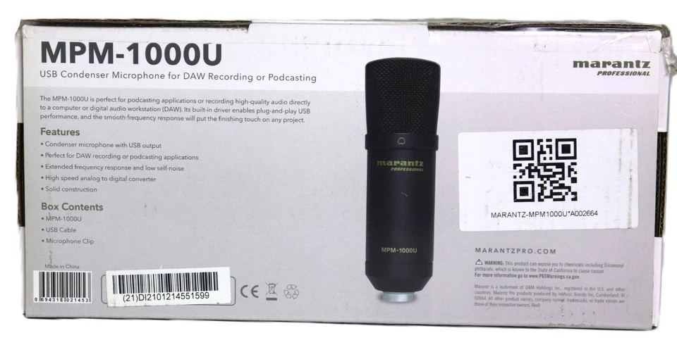 Marantz MPM1000U Usb Condenser Microphone for Daw Recording or Podcasting - Image 3 of 3