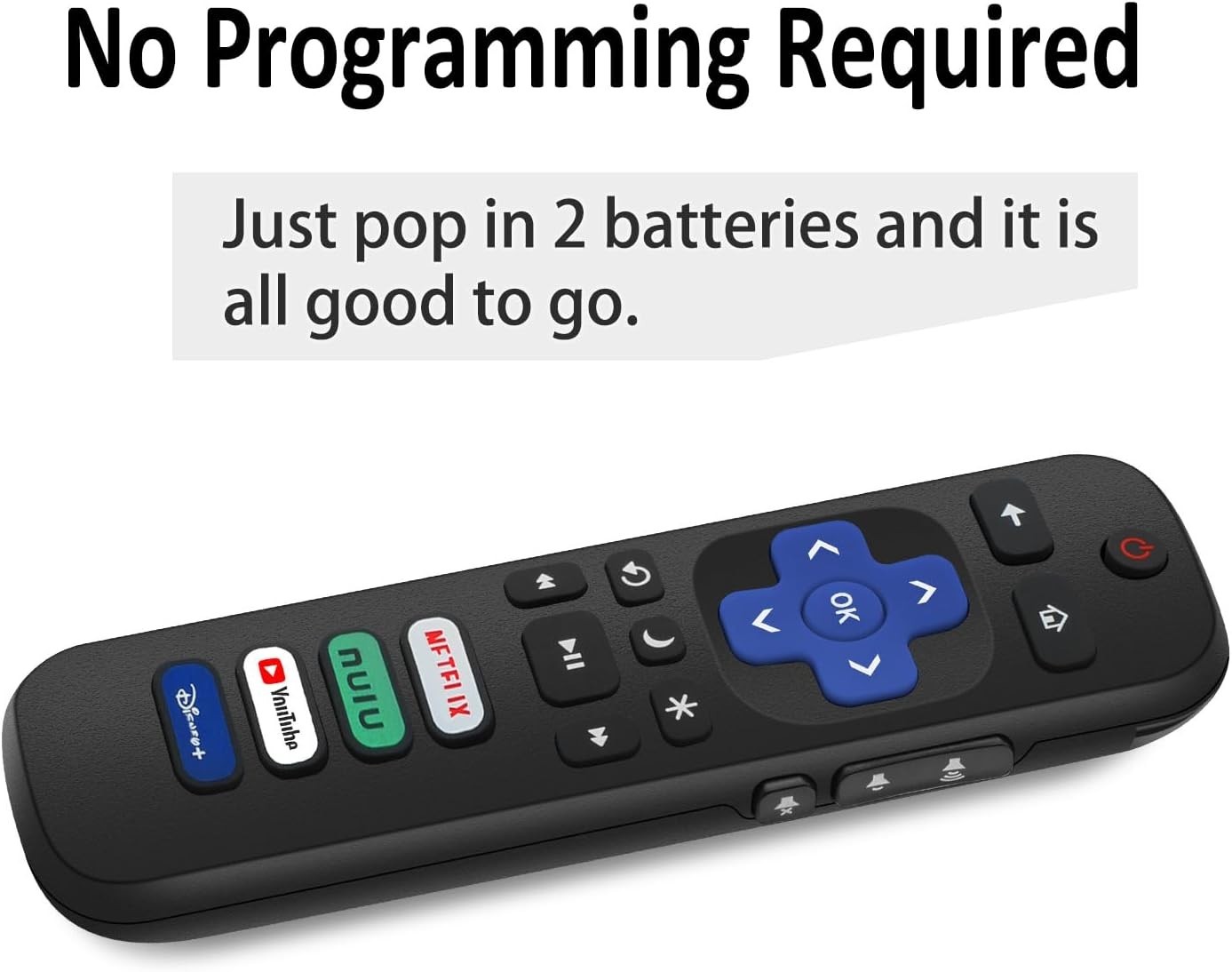 2 Pc Replacement Remote Controls for Roku TV, Compatible with TCL/Hisense/Sharp